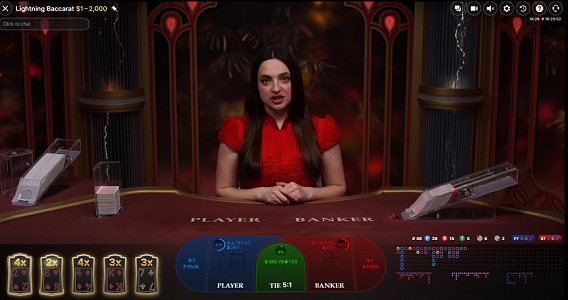 Lightning Baccarat Live Casino Game