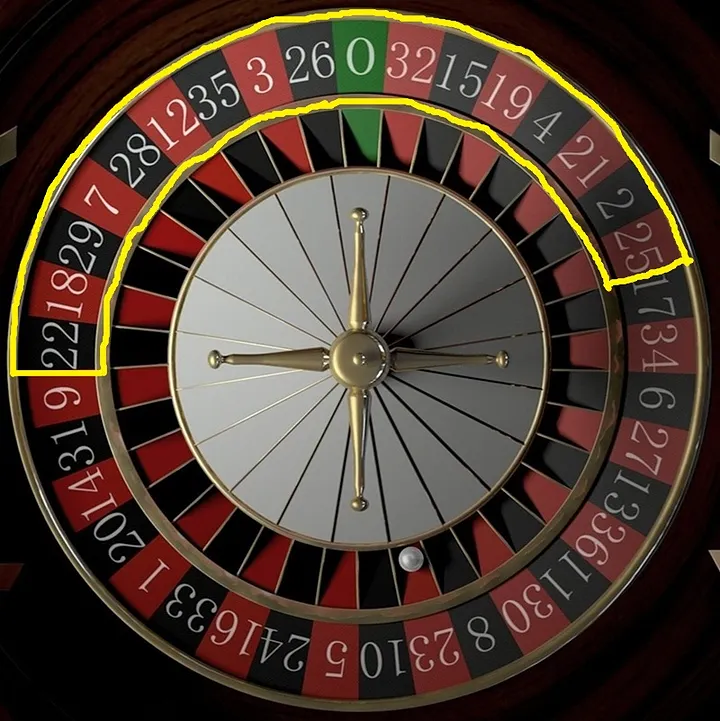 VOISINS on the wheel (numbers 22 to 25)